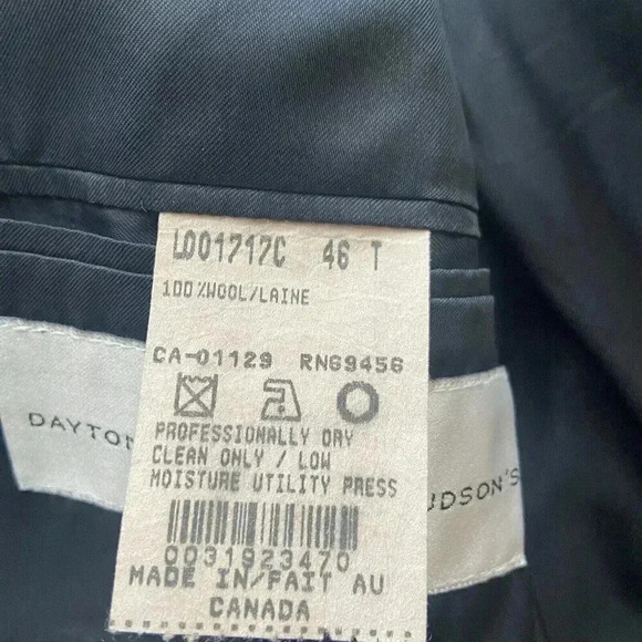 Fiori Men's Suit Jacket Gingham Print 100% Wool Marshall Fields Size 46 Tall - Picture 8 of 11